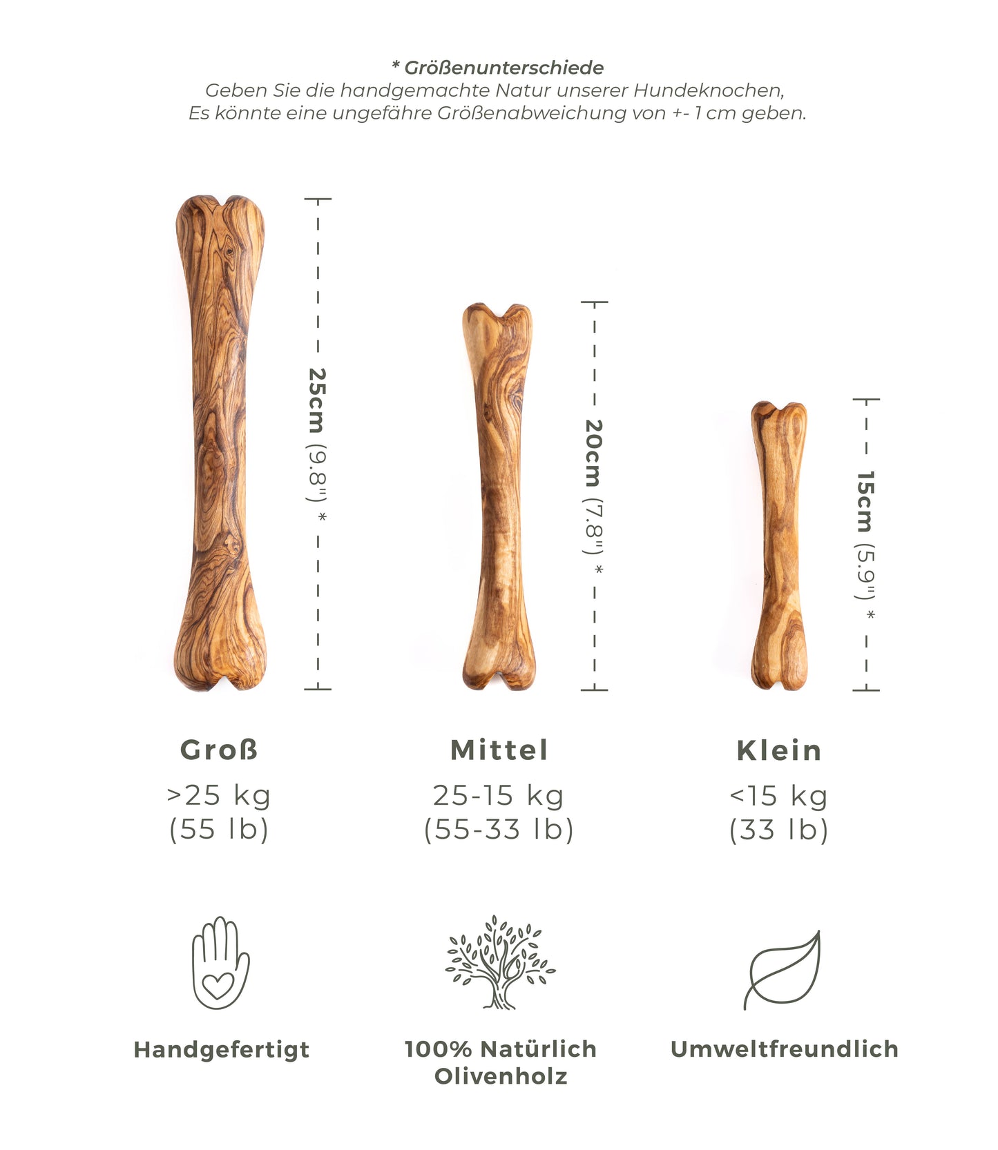 Jouet pour chien Olibone en bois d'olivier - 3 tailles